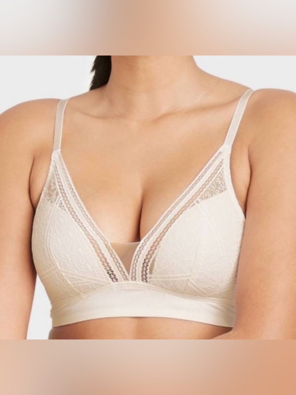 Auden Lace Padded Bralette - Gesso White, sz L